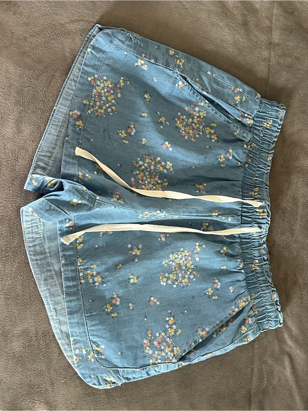 Jolt Light Blue Floral Drawstring Athletic Shorts